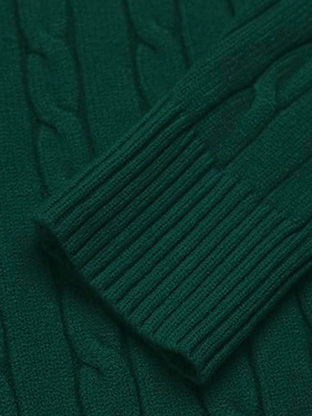 TYSORT Men's Cotton Full Sleeve High Neck Half Zipper Sweater for Men, Cable Knitted Cardigan for Men
