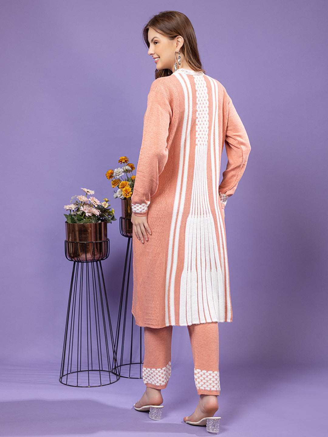 TYSORT Winter Woolen Anarkali Kurta Plazo Set for Womens| Warm Casual Ethnic Wear