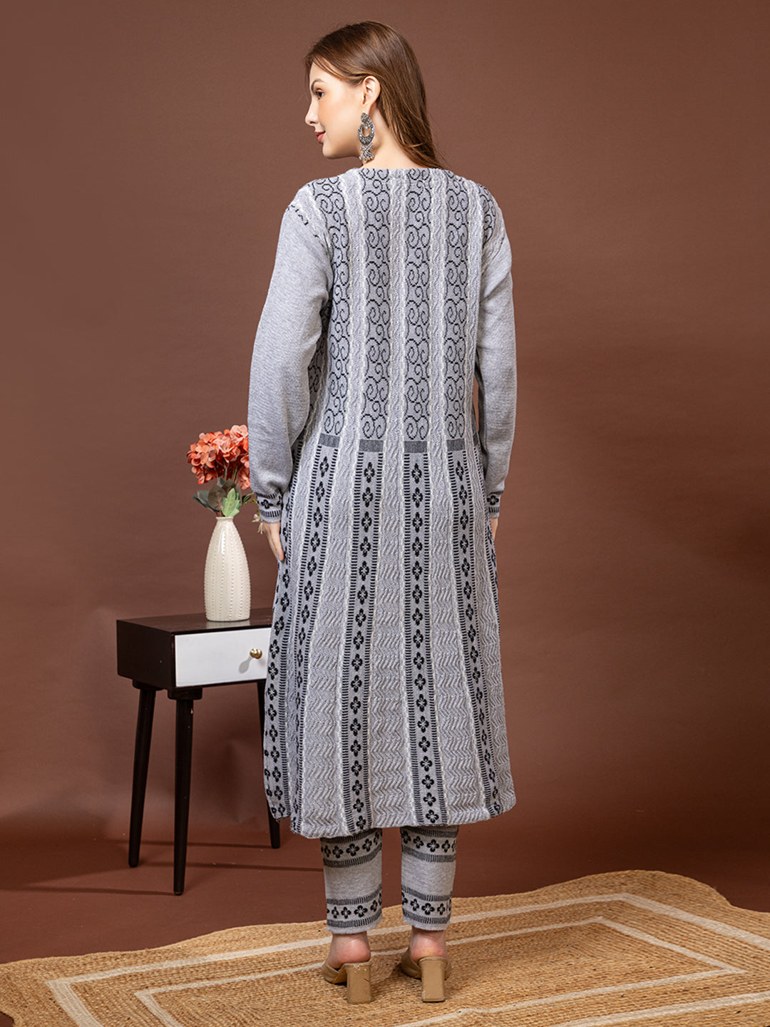 TYSORT Women’s Winter Woolen Anarkali Kurta with Palazzo Set| Stylish Warm Ethnic Wear Set for Women