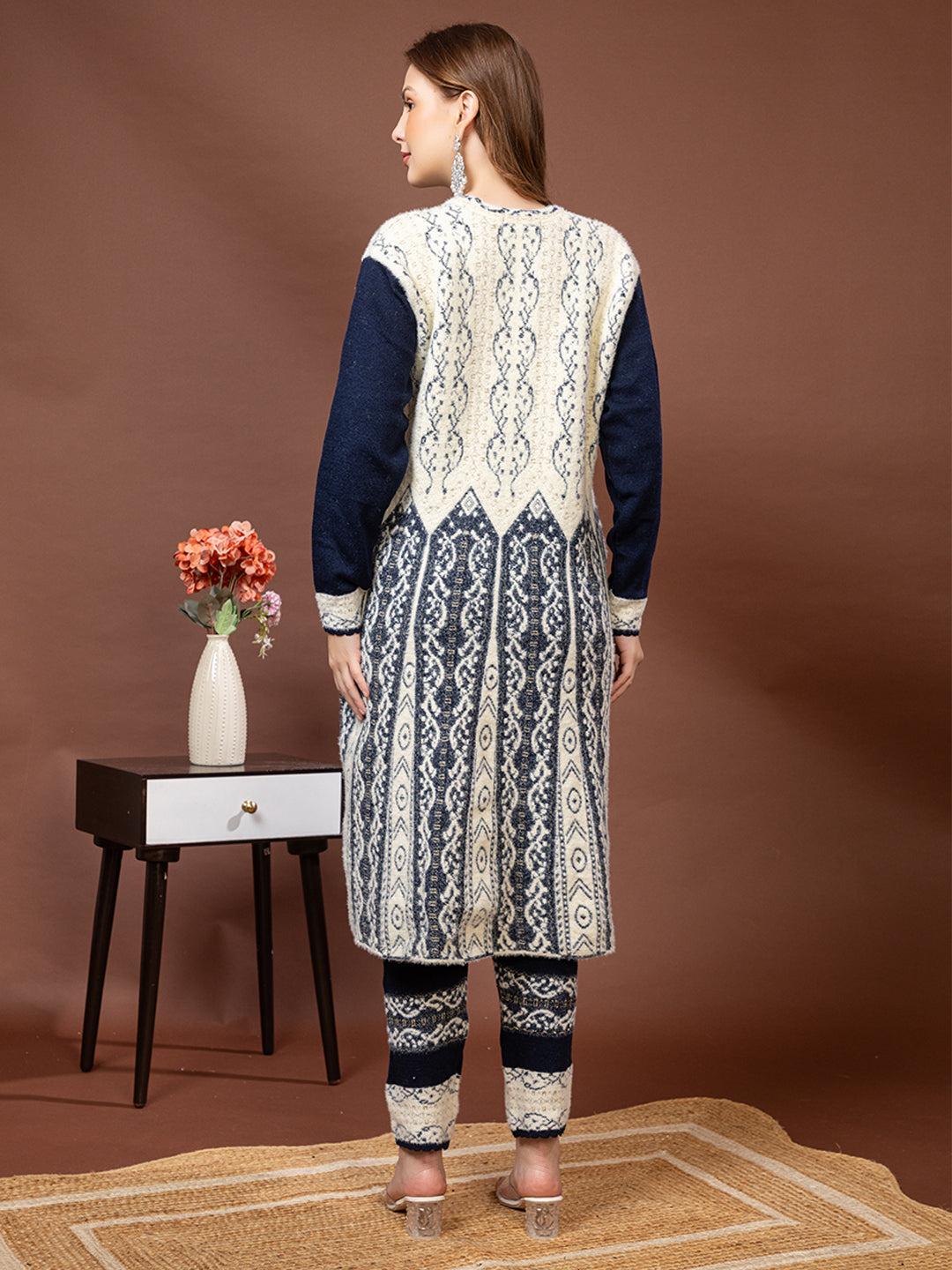 TYSORT Winter Woolen Anarkali Kurta Plazo Set for Womens| Warm Casual Ethnic Wear