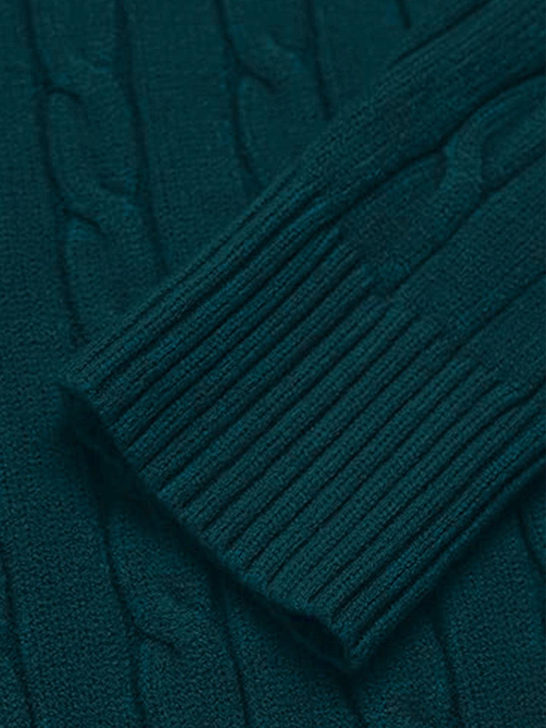 TYSORT Men's Cotton Full Sleeve High Neck Half  Zipper Sweater for Men, Cable Knitted Cardigan for Men