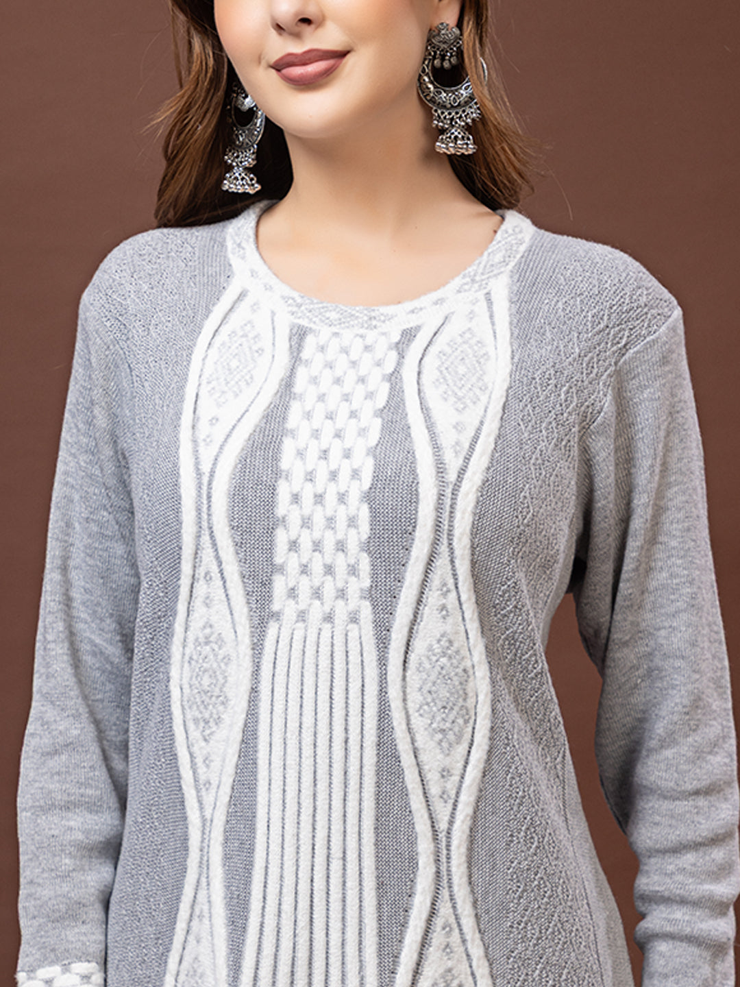 TYSORT Winter Woolen Anarkali Kurta Plazo Set for Womens| Warm Casual Ethnic Wear