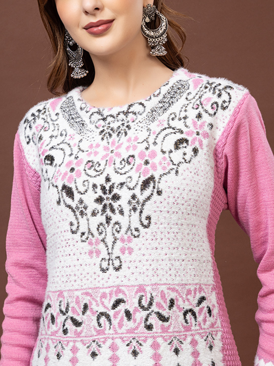 TYSORT Winter Woolen Anarkali Kurta Plazo Set for Womens| Warm Casual Ethnic Wear