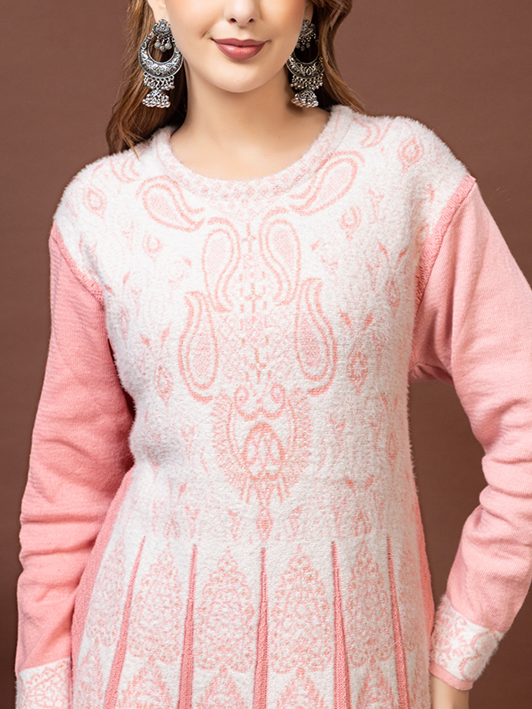 TYSORT Winter Woolen Anarkali Kurta Plazo Set for Womens| Warm Casual Ethnic Wear