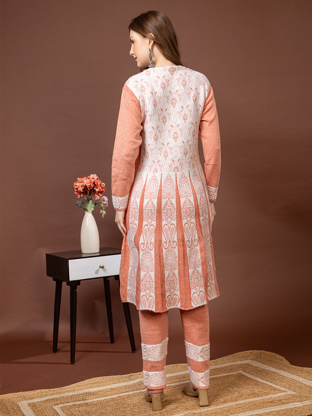 TYSORT Winter Woolen Anarkali Kurta Plazo Set for Womens| Warm Casual Ethnic Wear