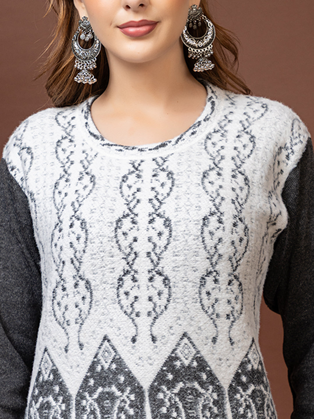 TYSORT Winter Woolen Anarkali Kurta Plazo Set for Womens| Warm Casual Ethnic Wear