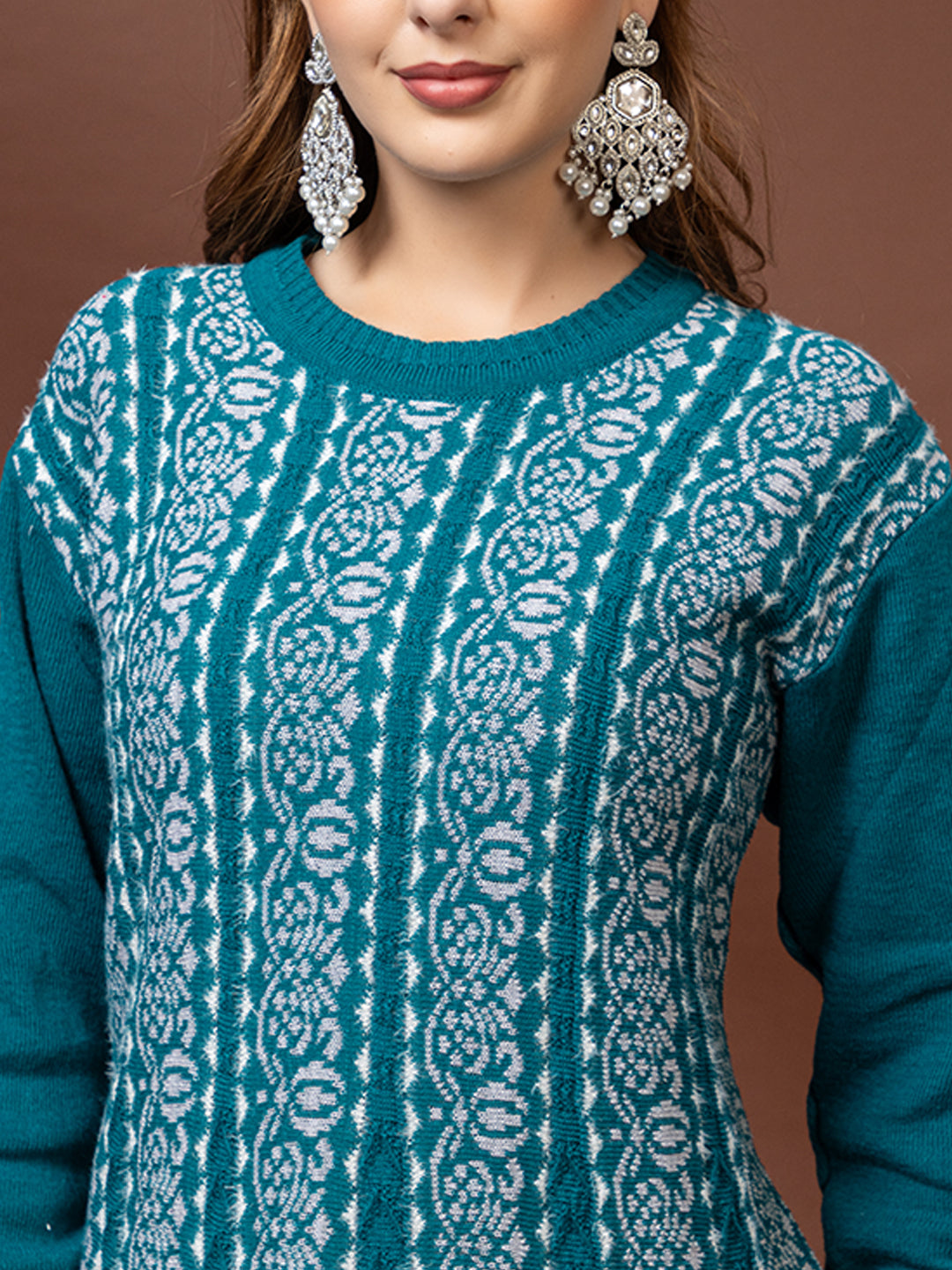 TYSORT Women’s Winter Woolen Anarkali Kurta with Palazzo Set| Stylish Warm Ethnic Wear Set for Women