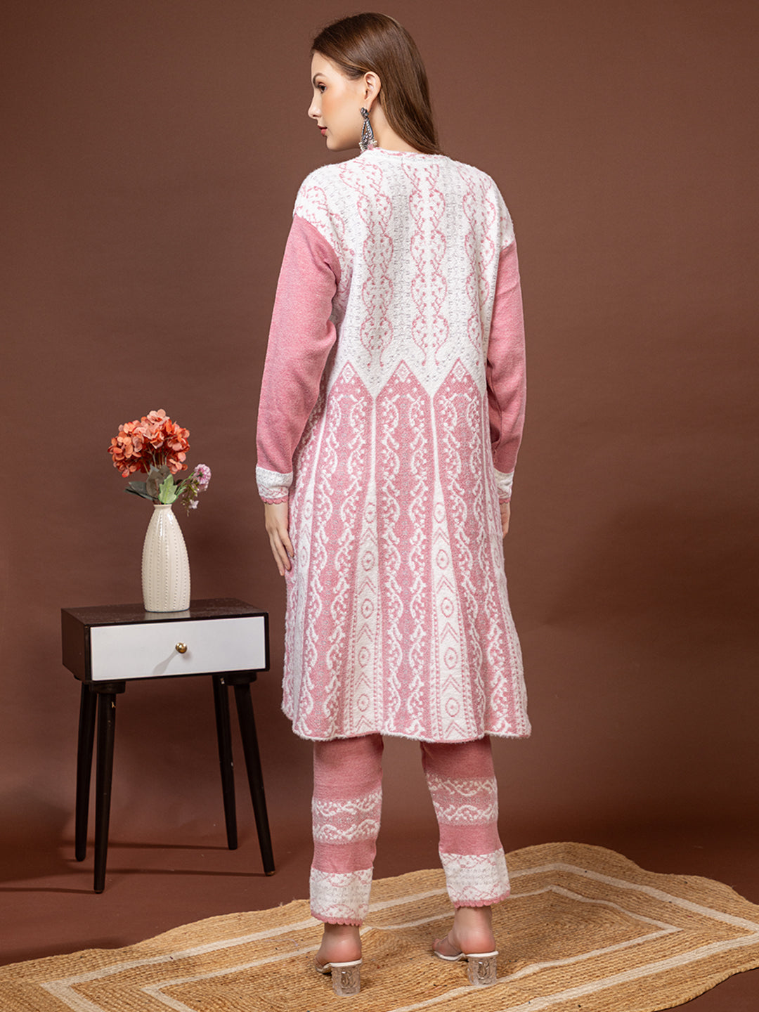 TYSORT Winter Woolen Anarkali Kurta Plazo Set for Womens| Warm Casual Ethnic Wear