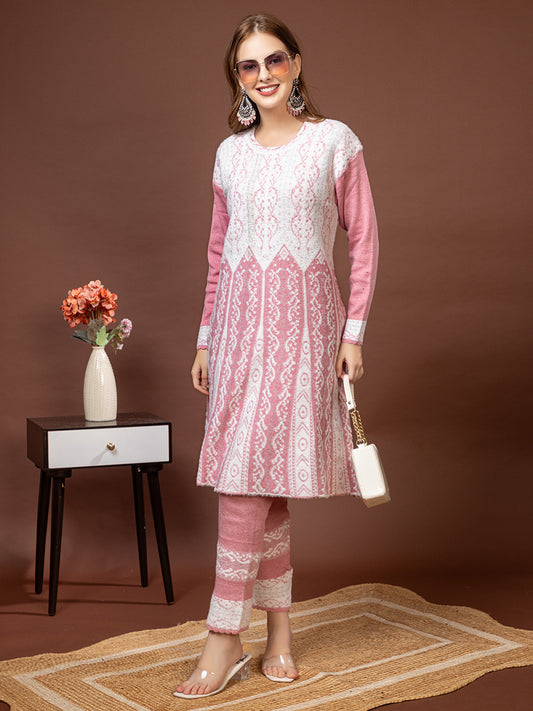 TYSORT Winter Woolen Anarkali Kurta Plazo Set for Womens| Warm Casual Ethnic Wear