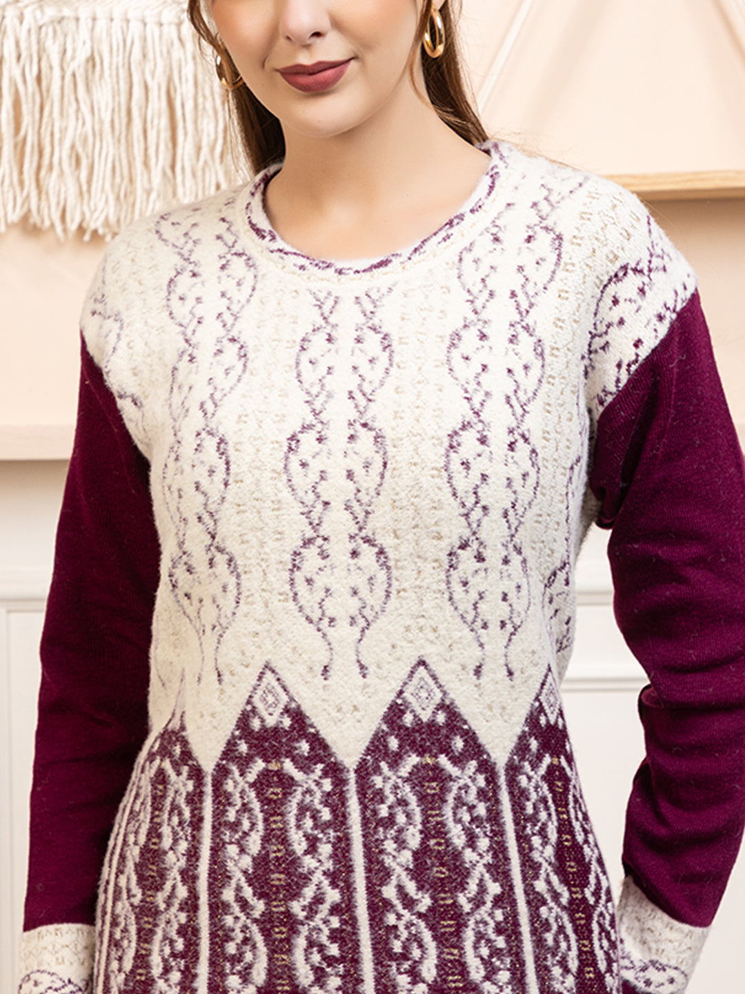 TYSORT Winter Woolen Anarkali Kurta Plazo Set for Womens| Warm Casual Ethnic Wear