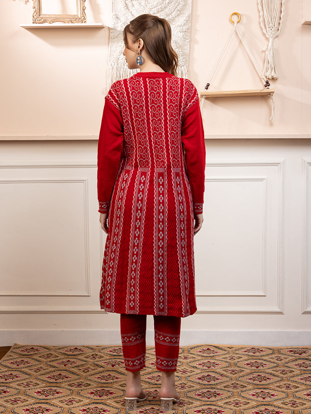 TYSORT Women’s Winter Woolen Anarkali Kurta with Palazzo Set| Stylish Warm Ethnic Wear Set for Women