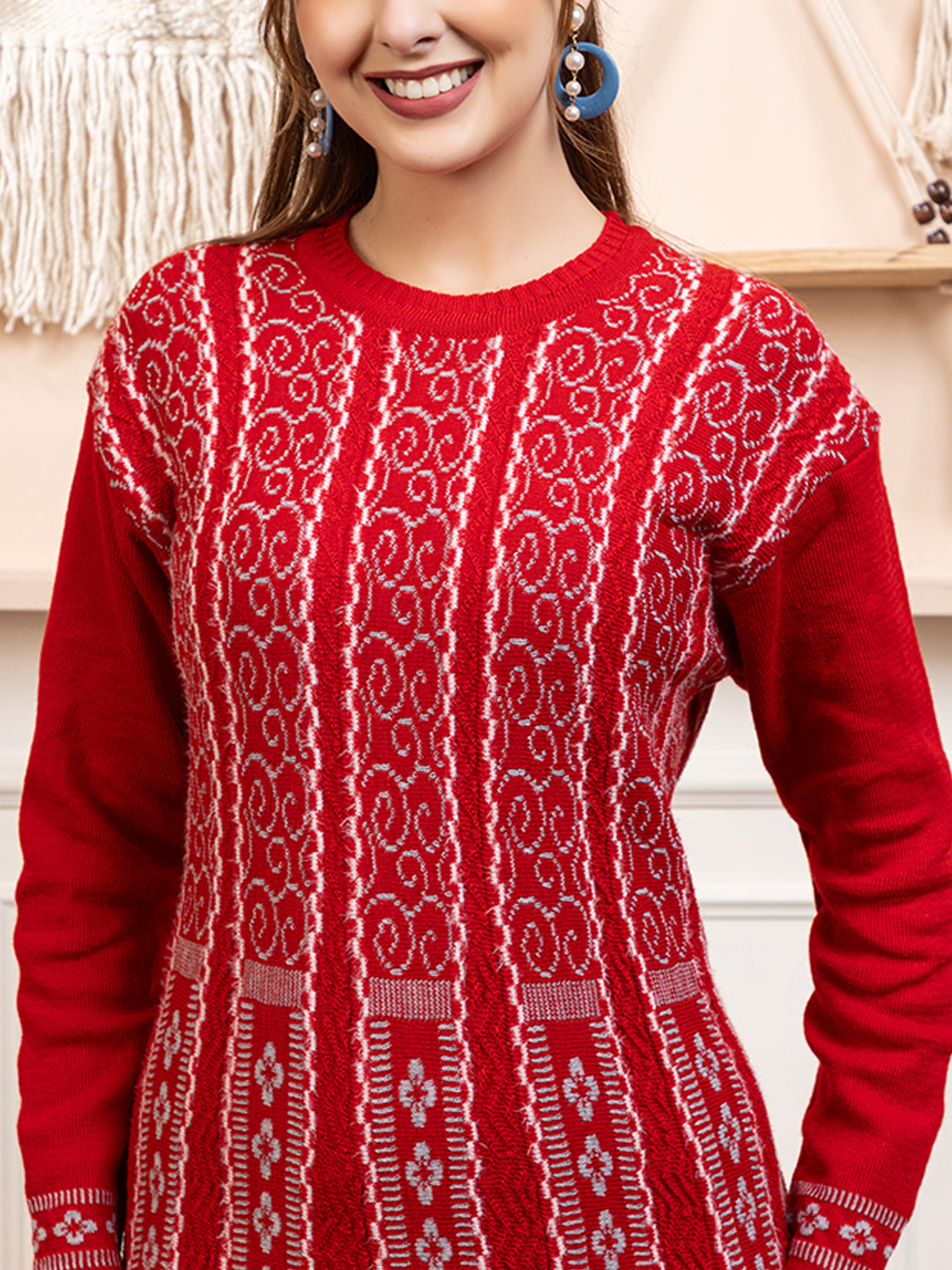 TYSORT Women’s Winter Woolen Anarkali Kurta with Palazzo Set| Stylish Warm Ethnic Wear Set for Women