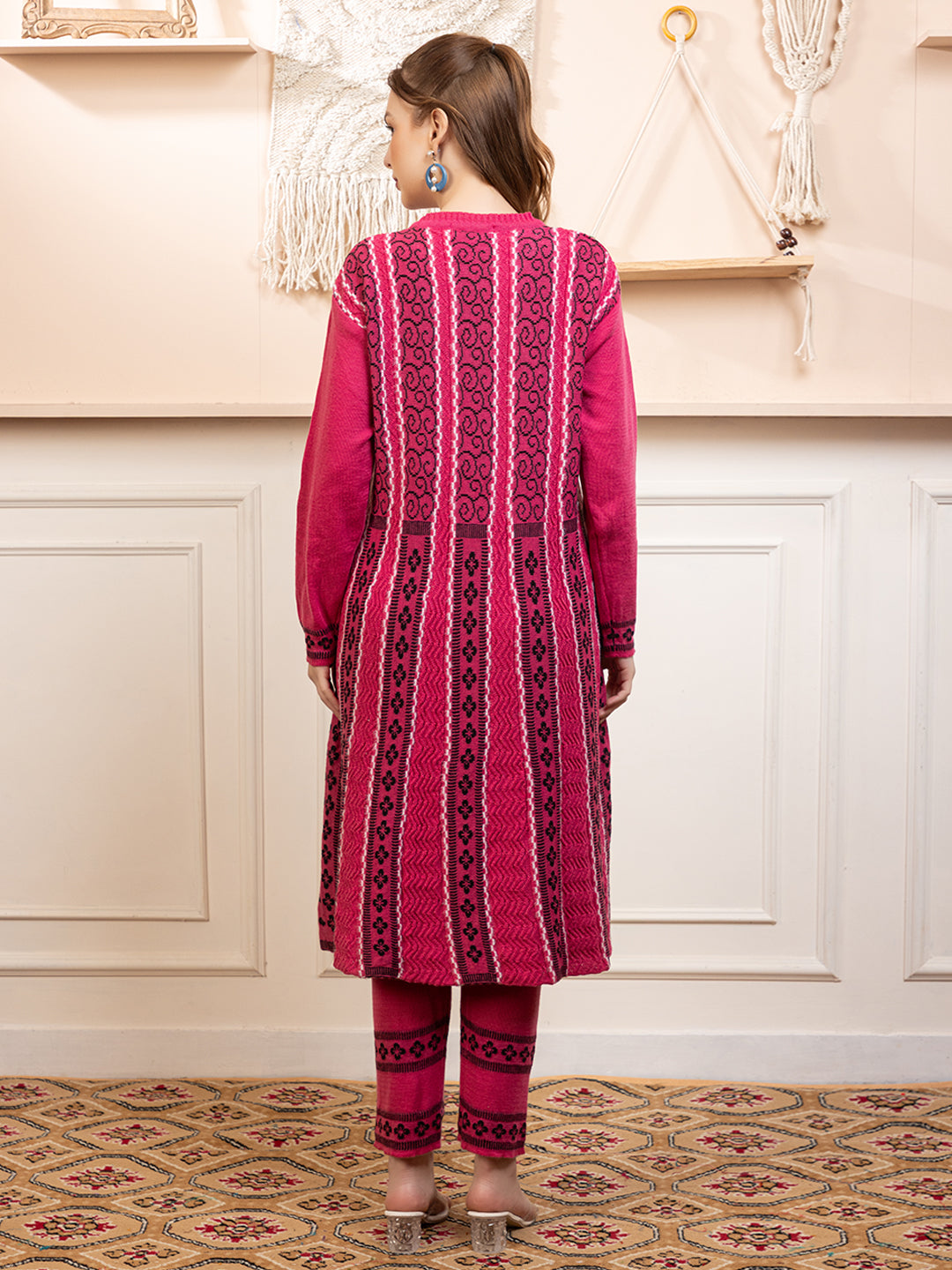 TYSORT Women’s Winter Woolen Anarkali Kurta with Palazzo Set| Stylish Warm Ethnic Wear Set for Women